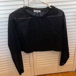 Shimmery black crop top